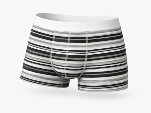 Muške pamučne bokserice Marco Arilje crno-bele pruge sa belim elastičnim pojasom, Bear Underwear