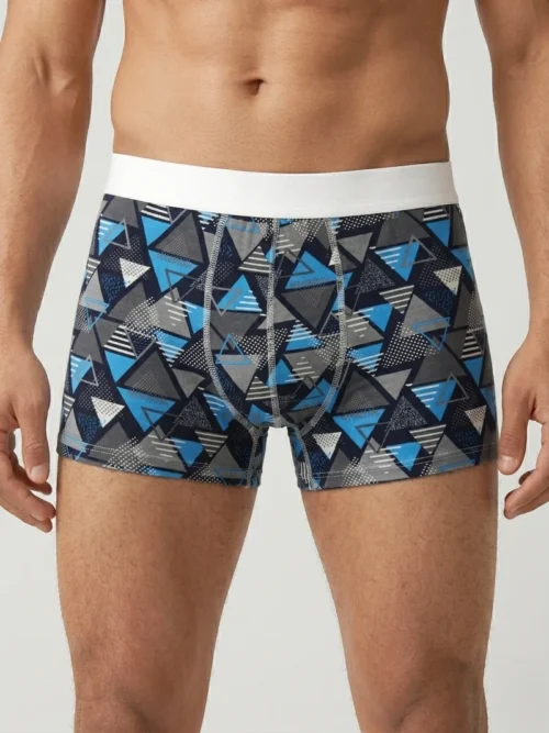 Marco Bokserice Arilje Teget-Plavi Trouglovi – Muški Pamučni Donji Veš | Bear Underwear