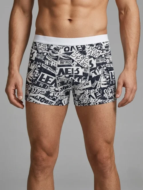 Marco Bokserice Arilje Teget Slova Print – Muški Pamučni Donji Veš | Bear Underwear
