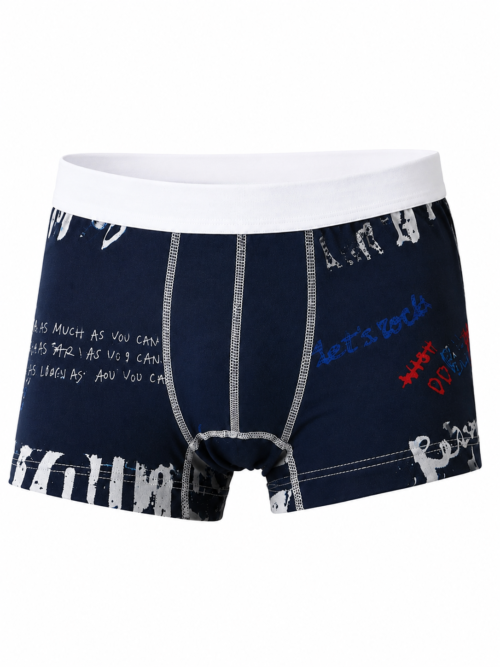 Dečije muške bokserice tamno teget boje sa graffiti printom od 100% pamuka Bear Underwear Arilje