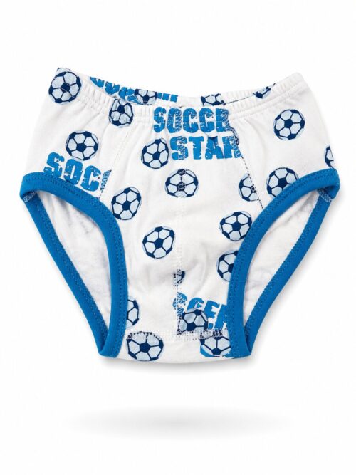 Dečije gaćice bele boje sa fudbalskim Soccer Star printom od 100% pamuka Bear Underwear