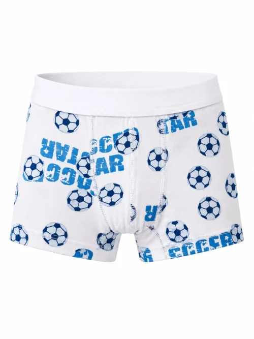Dečije muške bokserice bele boje sa fudbalskim printom od 100% pamuka Bear Underwear Arilje