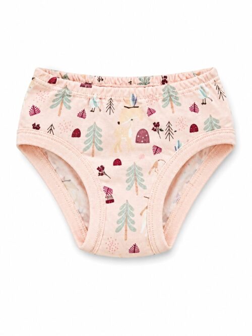 Dečije ženske gaćice roze boje sa printom srca i šume od 100% pamuka Bear Underwear