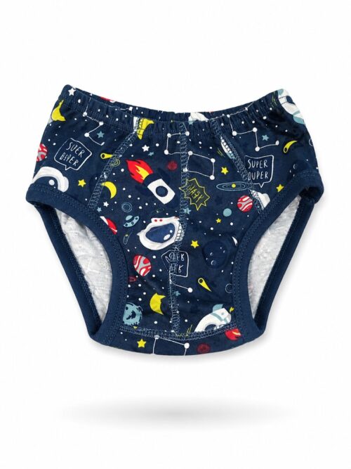 Dečije ženske gaćice teget boje sa svemirskim printom planeta od 100% pamuka Bear Underwear